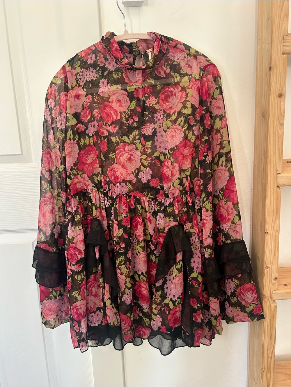 Free People Floral Chiffon Dress - Picture 2 of 5